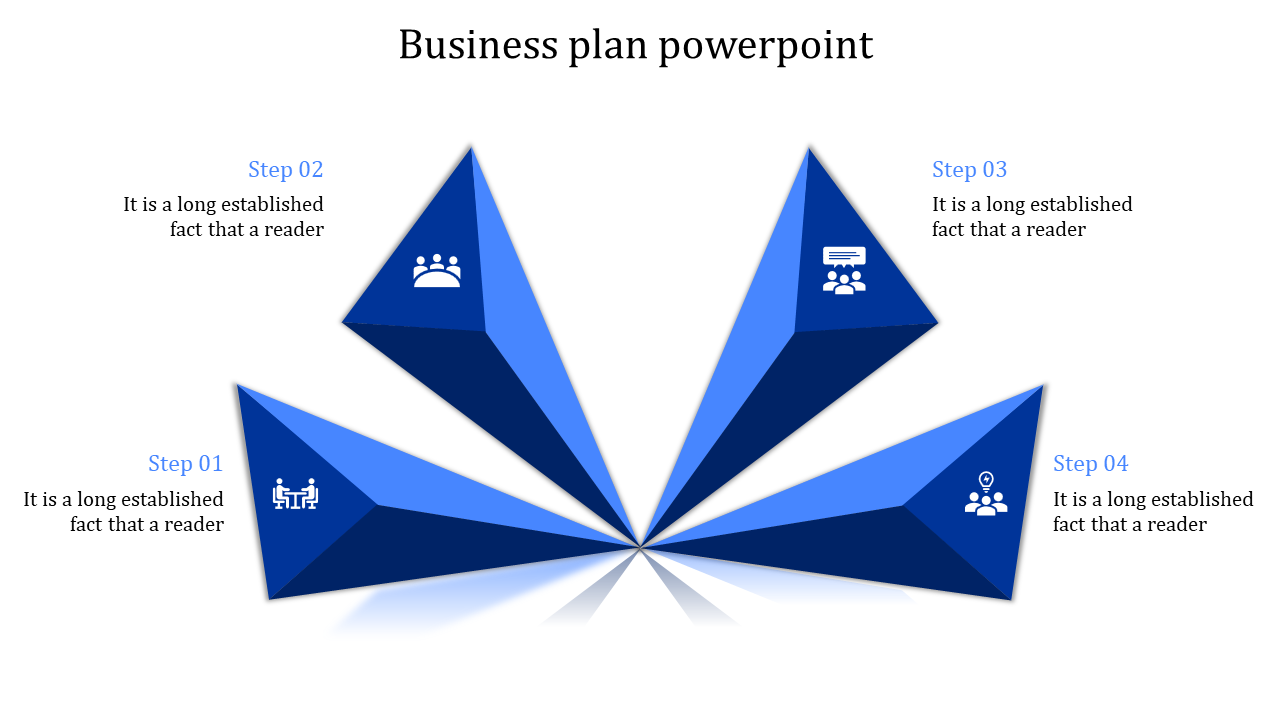 Innovative Business Plan PowerPoint with Four Nodes Slides